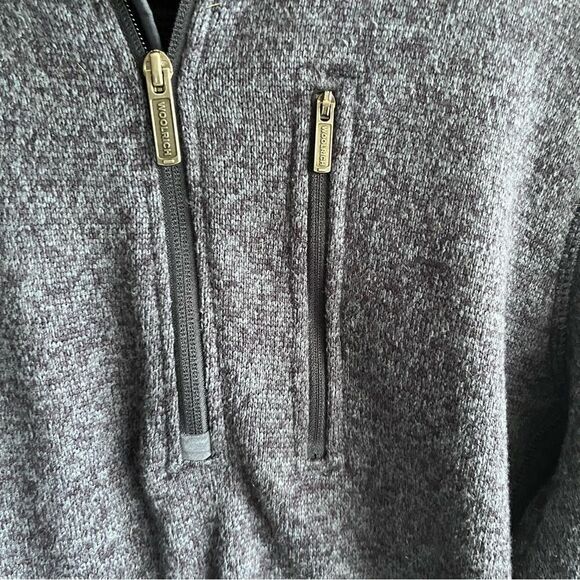 Men's Woolrich Navy Blue 1/4 Zip Fleece Pullover Jacket - Picture 4 of 8